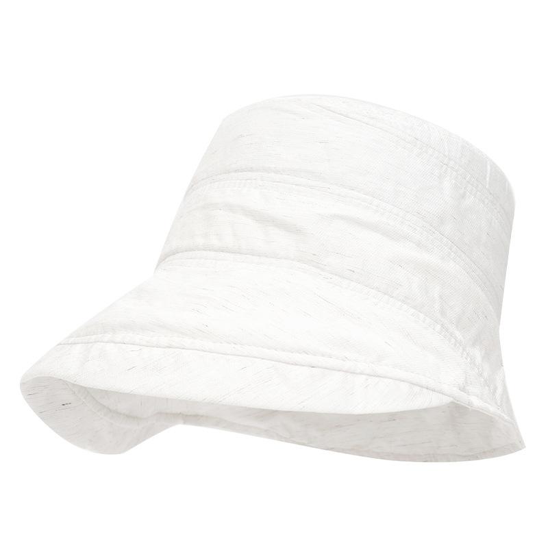 Sombrero de Pescador de Algodón y Lino para Mujer, Verano, Exterior, Protección Solar, Transpirable, Sombrilla, Sombrero de Pescador, Sombrero de Sol