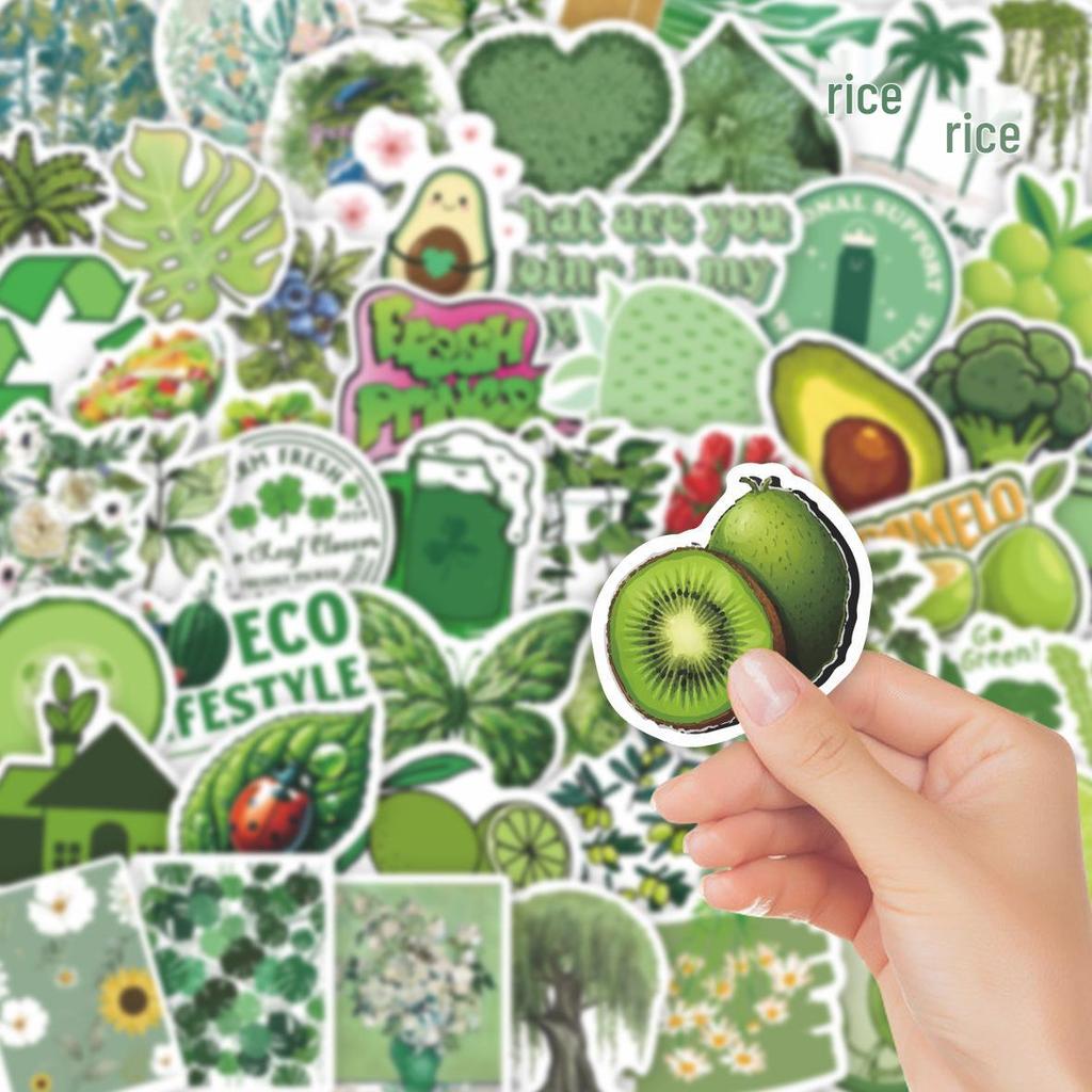 56 Pcs Green Cartoon Stickers: Waterproof Decor for Notebooks, Luggage, and DIY Projects