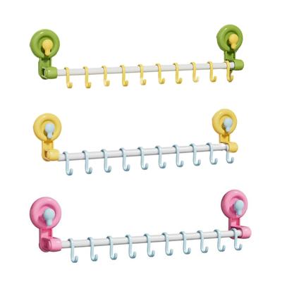 Adjustable Sliding Track Wall Hook With Secure Suction Cup Designs Convenient Accessory for Home Organization Use