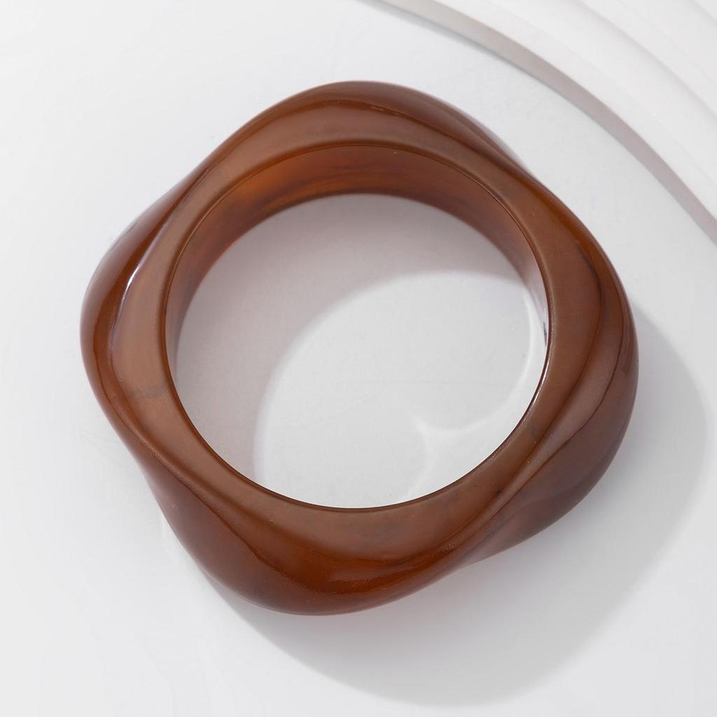 Vintage Coloful Irregular Acrylic Resin Chunky Bangles for Women Hip Hop Geometric Wide Kpop Bangle Bracelets Couple Jewelry Pulseras