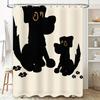 Adorable Black Dog Duo: Fun and Whimsical Cartoon Pattern Shower Curtain for a Cozy and Playful Bathroom Décor