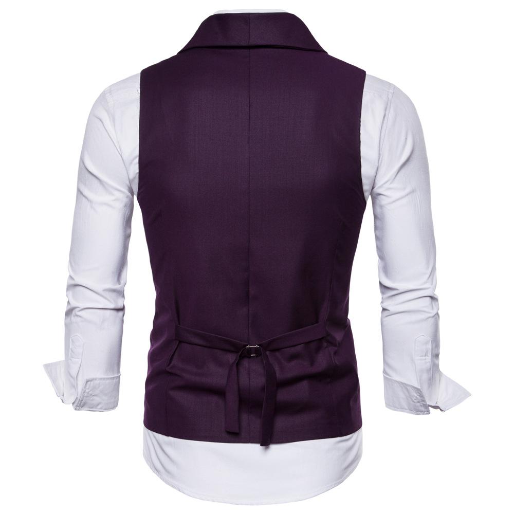 Men's Korean Style Autumn Suit Vest Solid Color Slim Fit Classic Streetwear Single Breasted Waistcoat for Party
