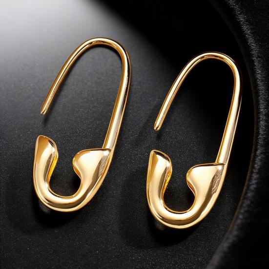 Sicherheitsnadel Ohrringe für Damen Minimalistische Hoop Pin Ohrringe Moderne Ohr-Creolen Stecker für täglichen Schmuck Street Dating Party