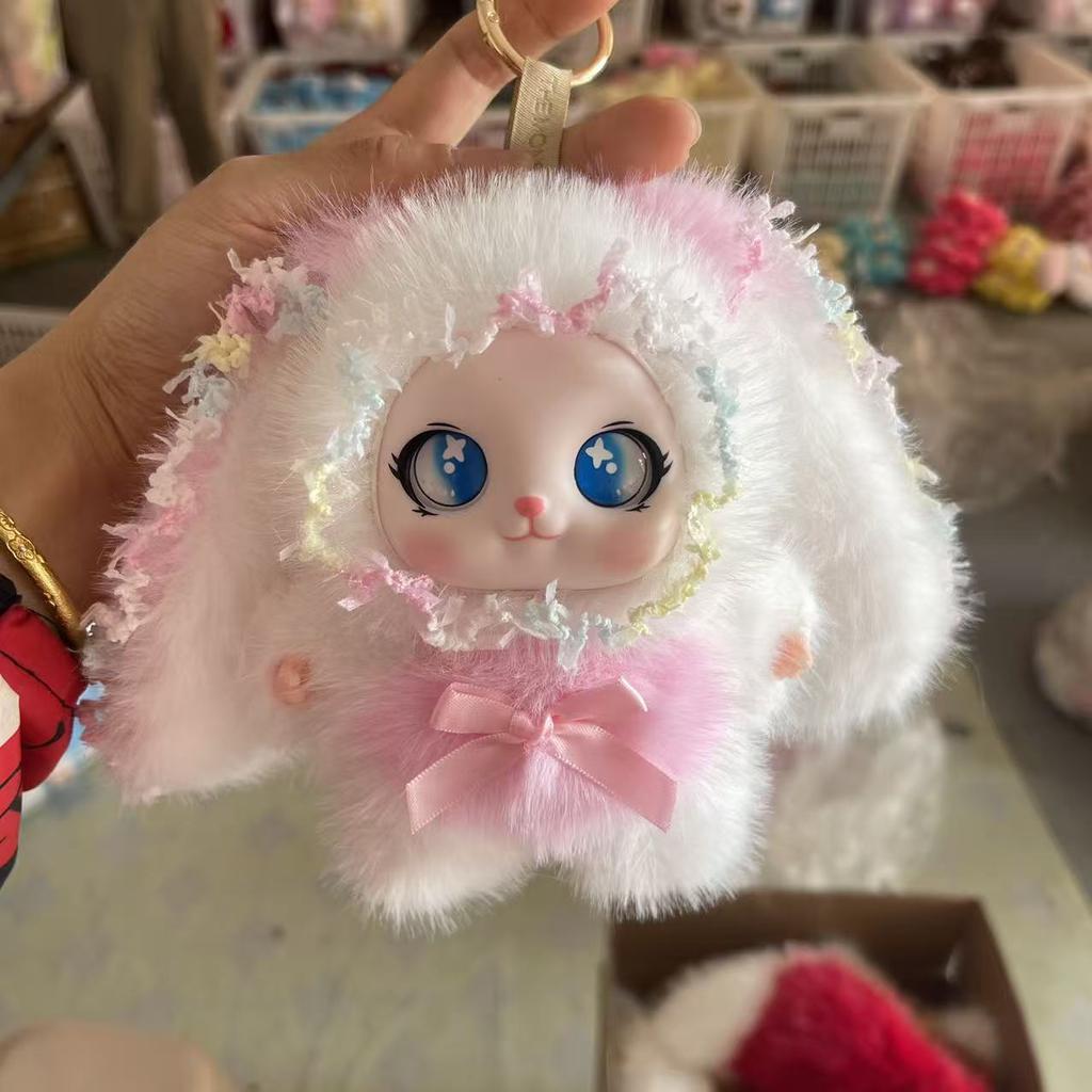 Plush Loli Rabbit Doll, Cute Bunny Plush Pendant, Kawaii Claw Machine Ornament, Bag Charm Gift