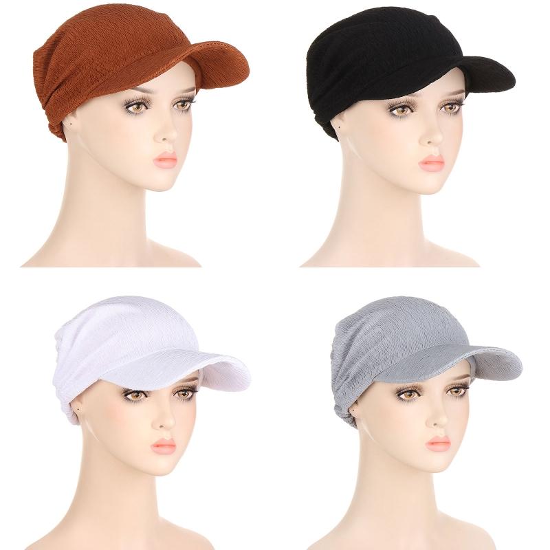 Classy Summer Sunscreen Turban Cap Headband Solid Color Hair Wrap Nursing Cap Headwear Sleeping Cap for Friends