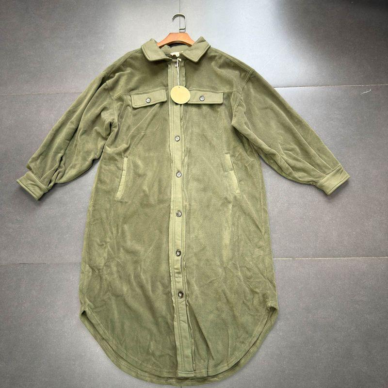 

Export Single Bibi Home Plush Mid Length Long Length Army Green Heattech Army Green Shirt Dress Super Warm Wind-Resistant Army Green XL
