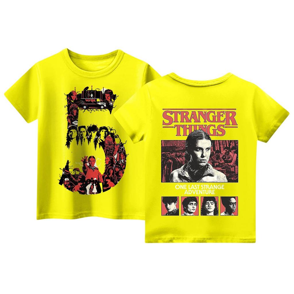 Children's Short Sleeve Tops Casual Print T Shirt Round Neck Pullover Blouse