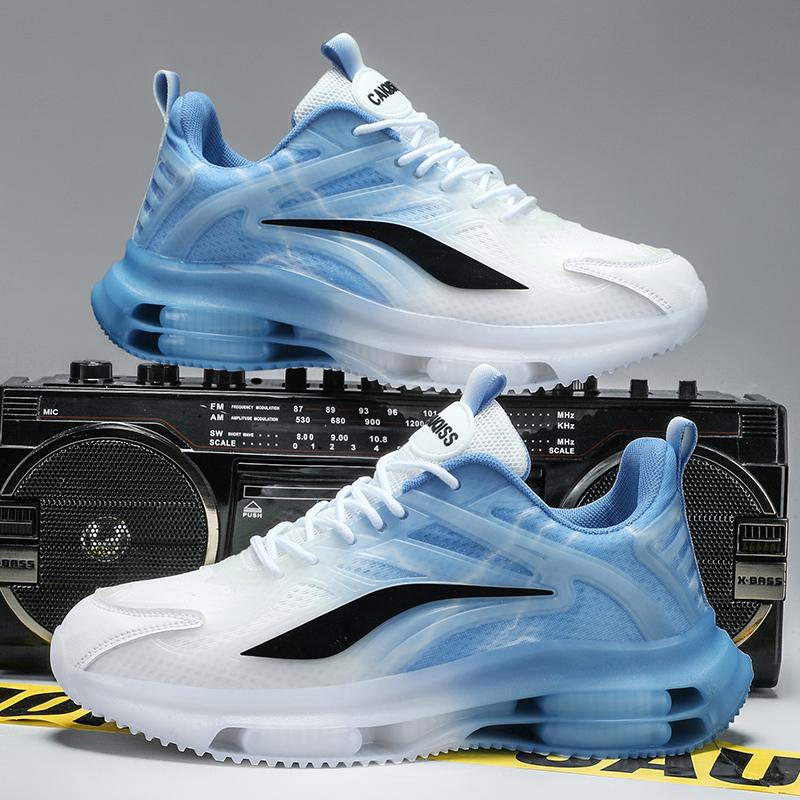 

Men S Breathable Sports Shoes - Mesh Breathable Plaid Cushioning Running Shoes For Basketball, Tennis And Casual Use 37