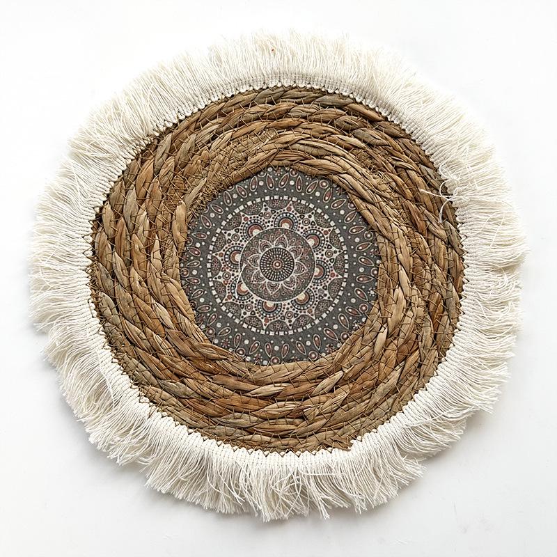 Ethnic Moroccan Style Woven Straw Wall Hanging for Sofa or Bedside