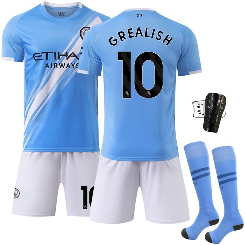 26 Casa del Manchester City N.. 9 Harland Jersey 47 Forden 11 Doku 17 De Braunet Set Uniforme Calcio Bambino