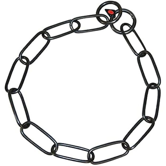Collier pour Chien HS Sprenger Noir Long Maillons - Acier Inoxydable - 59 cm