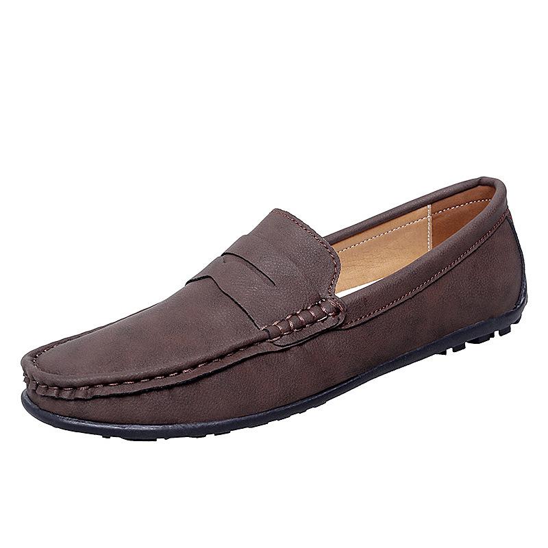 Men s Large Size Leather Slip-On Loafers - Casual Spring & Autumn Driving Shoes 44