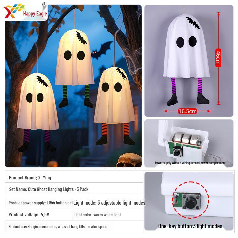 New Halloween LED Ghost Hanging Lights for Halloween Decor