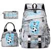 Cr7 Ronaldo 67 Print Student Rugzak Set met Lunchtas Etui Tienermeisjes School Reis Dagrugzak