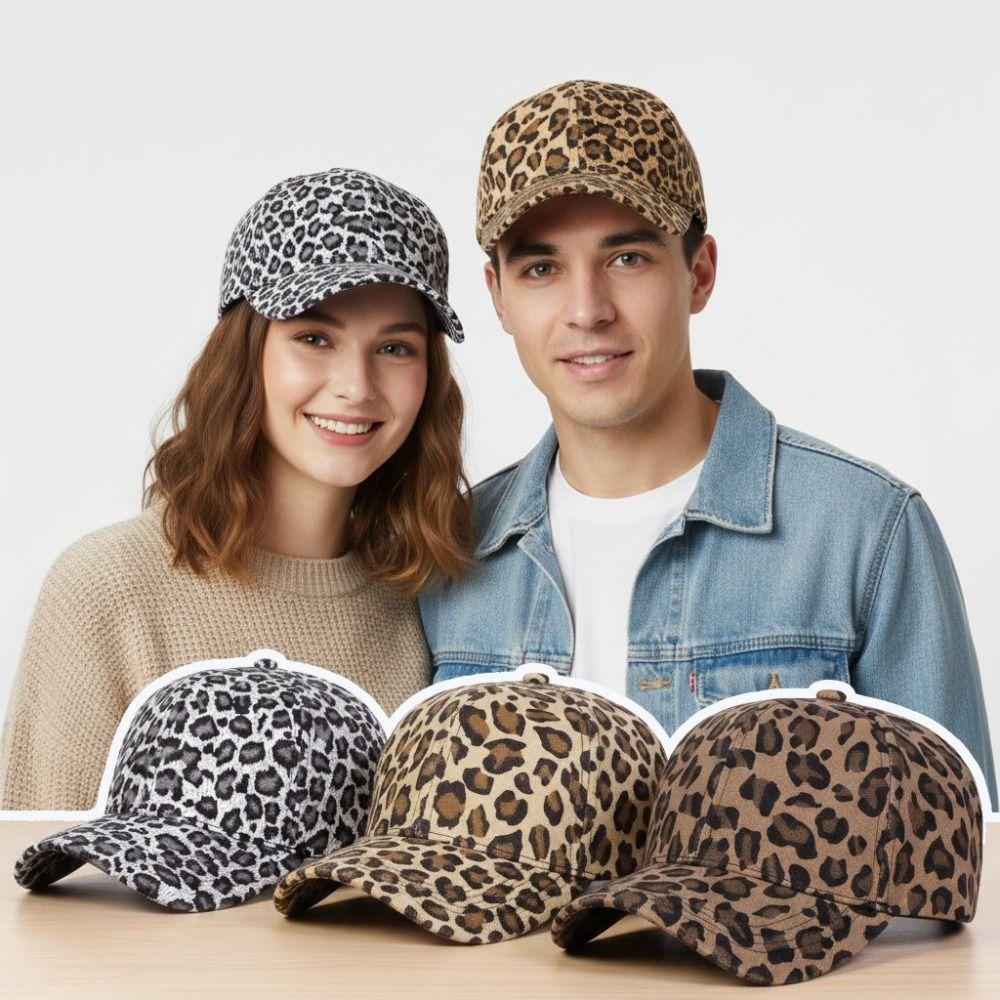 Visors Leopard Print Baseball Caps Vintage Sunshade Peaked Baseball Hats Hiphop Style Adjustable Sunshade Peaked Caps Outdoor