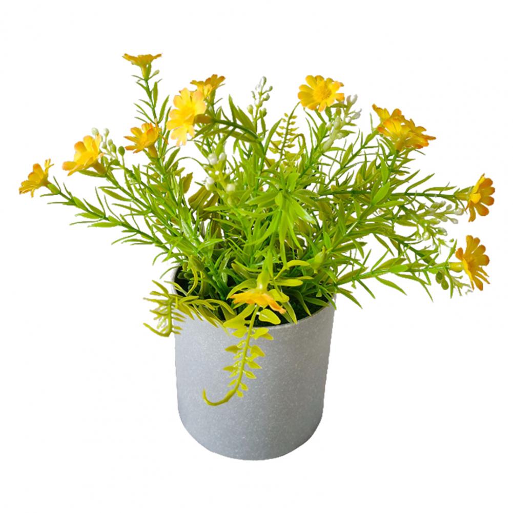 Faux Flowers Vase Decorative Artificial Flowers Potted Artificial Flowers Vase Realistic Faux Wildflower Bouquet for Wedding жёлтый