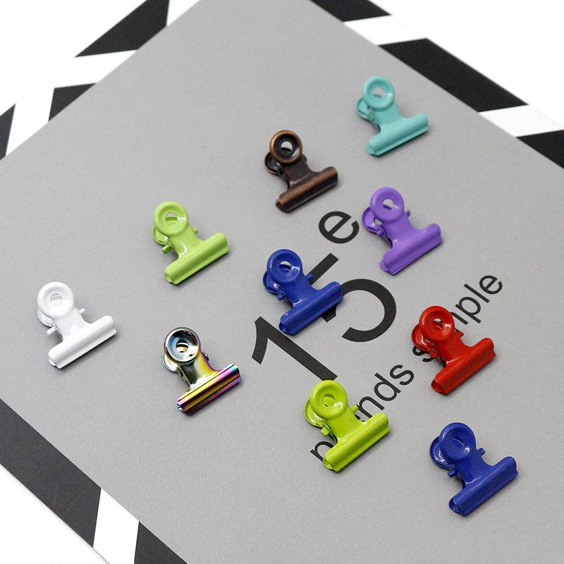 Apple Green Metal Folder Clip 22-90mm - Round Iron Diary & Ticket Holder