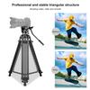 PULUZ Professional Heavy Duty Video Camcorder Aluminum Alloy Tripod with Fluid Drag Head for DSLR / SLR Camera, Adjustable Height: 80-160cm(Black)