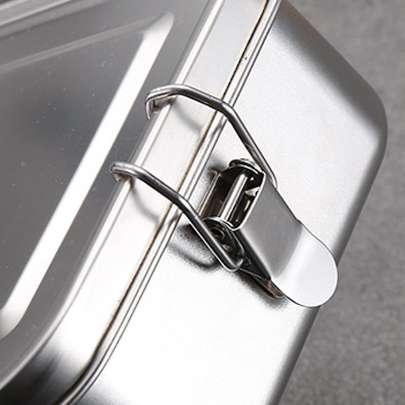 Stainless Steel Lunch Box with Removable Partition Thickened Rectangular Lunch Box Large Capacity Food Storage Bento Box