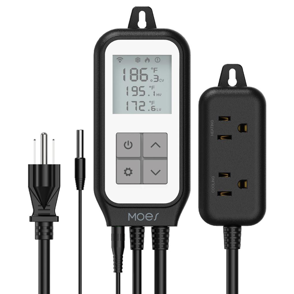 

WiFi Socket Thermostat Chamber Digital Temperature Controller Power Outlet High Low Temperature Alarm 100-230V AC Home Supplies no2eu