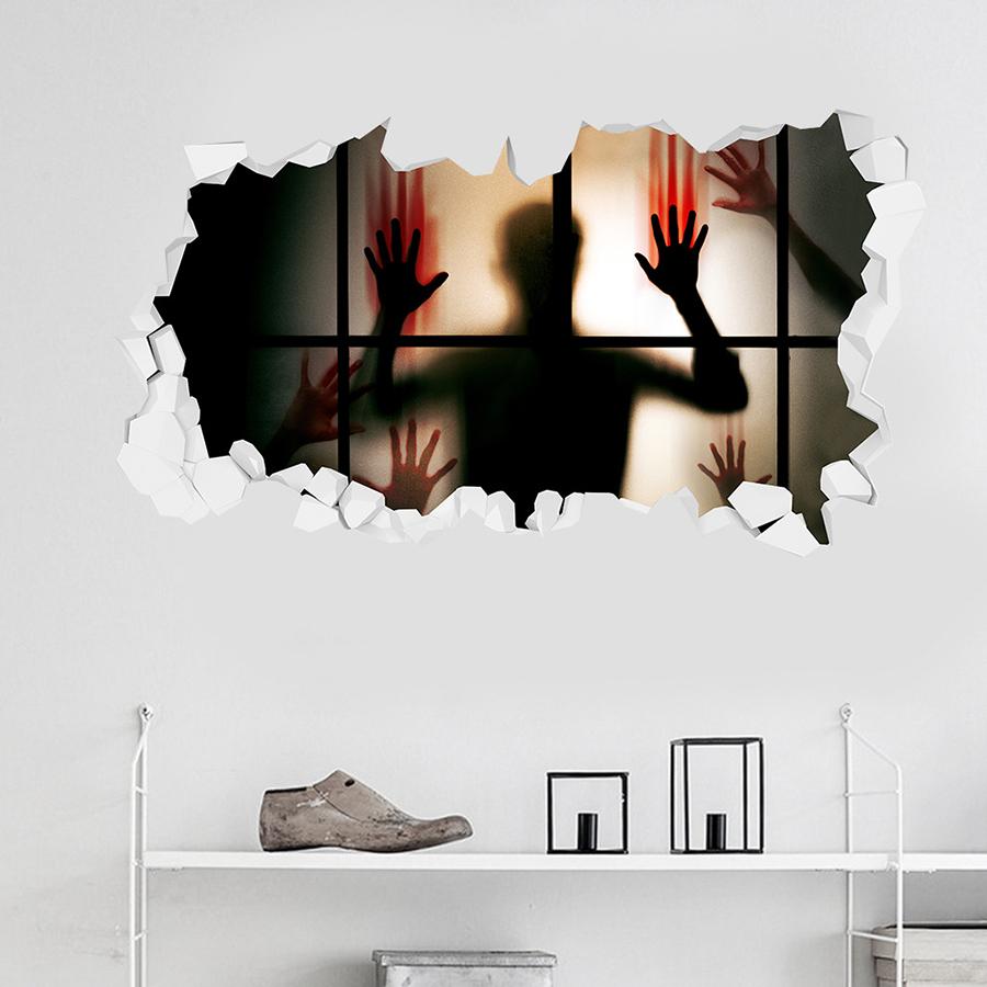 Halloween Horror Wall Sticker, Spooky Stickers & Floor Decals for Halloween Party, Haunted House & Home Horror Decorations