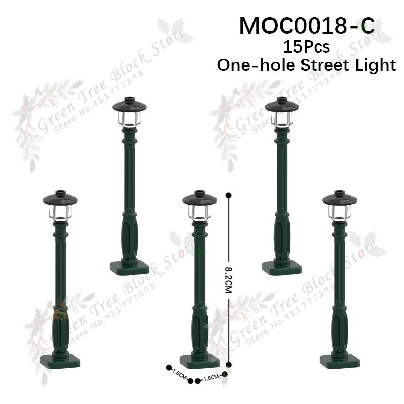 Modele Semafor Seria Oraș MOC Blocuri de Construcție DIY Asamblare Lampă Stradală Bancă Accesorii Cărămizi Jucării Educative Pentru Copii