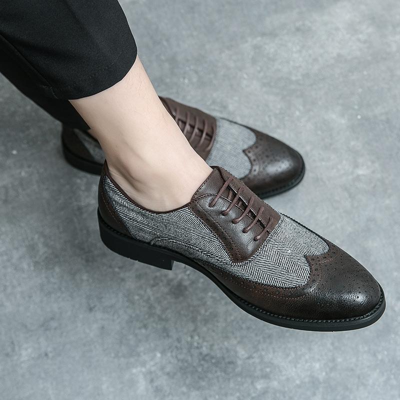Fashion Men Leather Shoes outdoor fashion Daily Casual Shoe Lace Up Business Leather Shoe Fashion Men's Dress Shoes Men Wedding Shoes