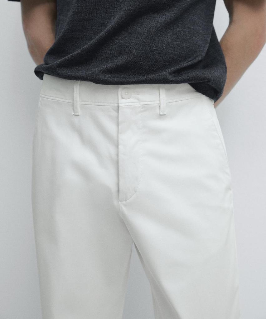 Masimodutti Cotton Blend Slim Fit Pants
