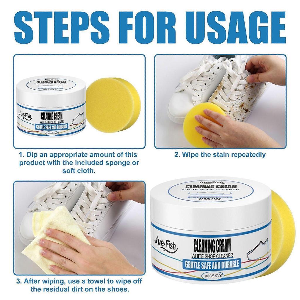 Cleaning Cream, White Sports Shoes Decontamination Bright White Cleaning Multi-Functional Yellow Cleaning Agent