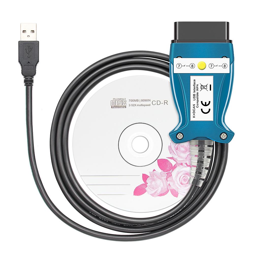 INPA K+DCAN adaptér pro podvozek BMW E - FT232RL 9241 bílá PCB s vypínačem