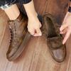 New Winter Cotton Shoes Boots Mountaineering Shoes Leather Top Casual Sneakers