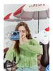 2025 Summer Korean V-Neck Hollow Loose Knit Cardigan for Women