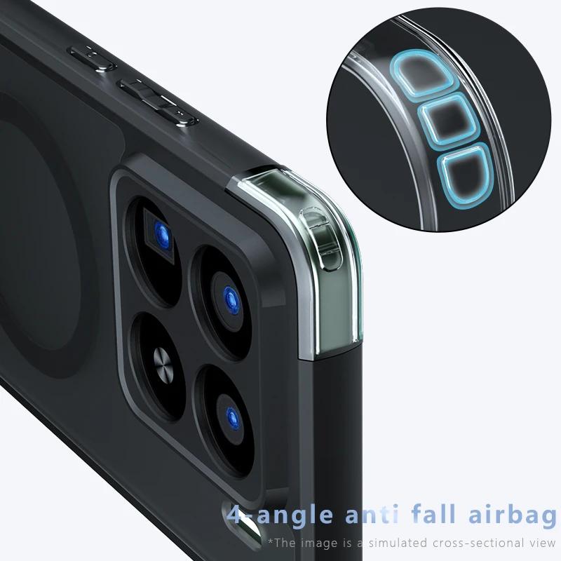 For Magsafe Shockproof Matte Phone Case for Xiaomi 15 Pro 14T 13T 13 14 Ultra Redmi A4 Acrylic Hard Bumper Magnetic Cover Shell