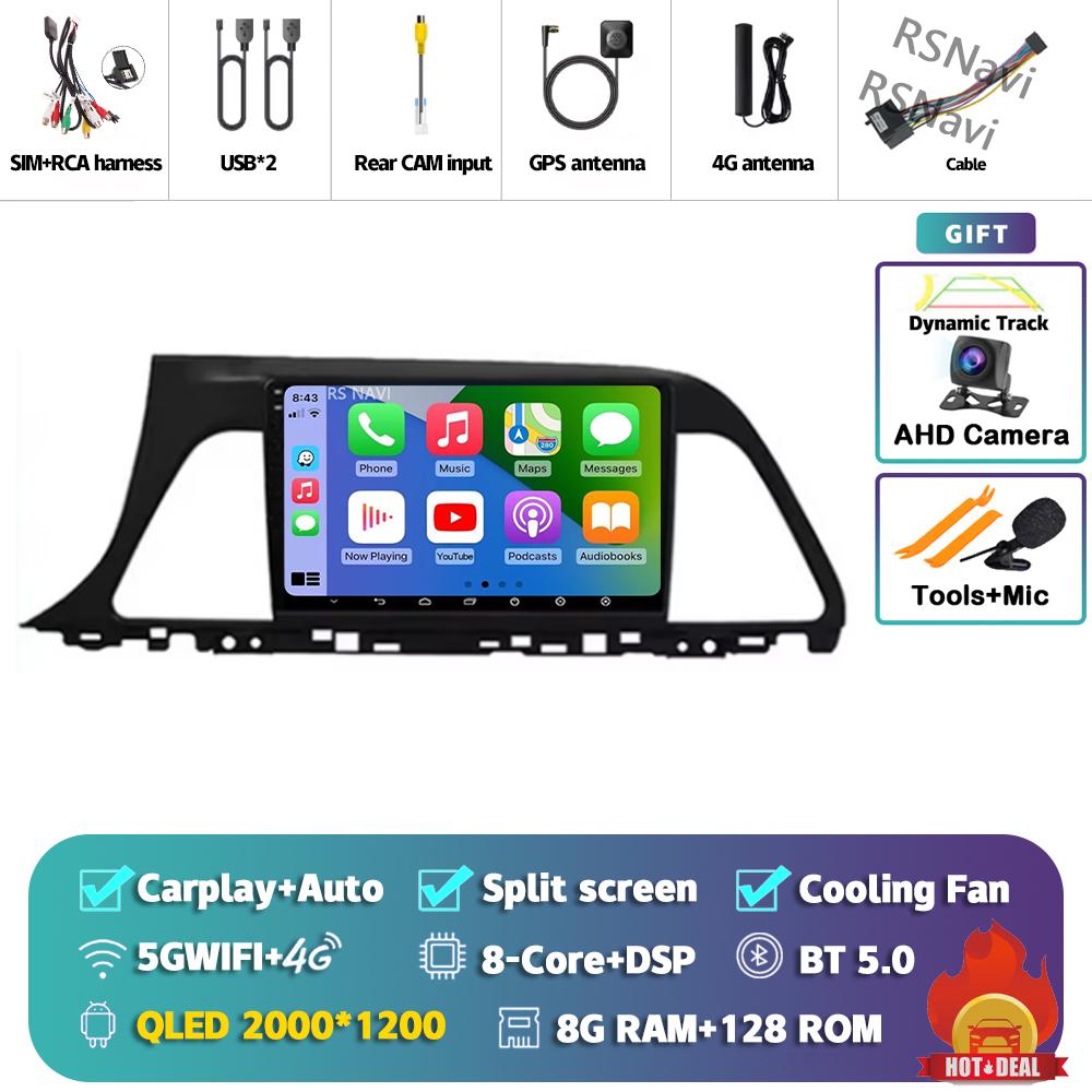 Android 14 Carplay Car Radio For Hyundai Sonata 9 2015 - 2018 Multimedia Video Player Navigation GPS Stereo 2Din Head Unit Auto