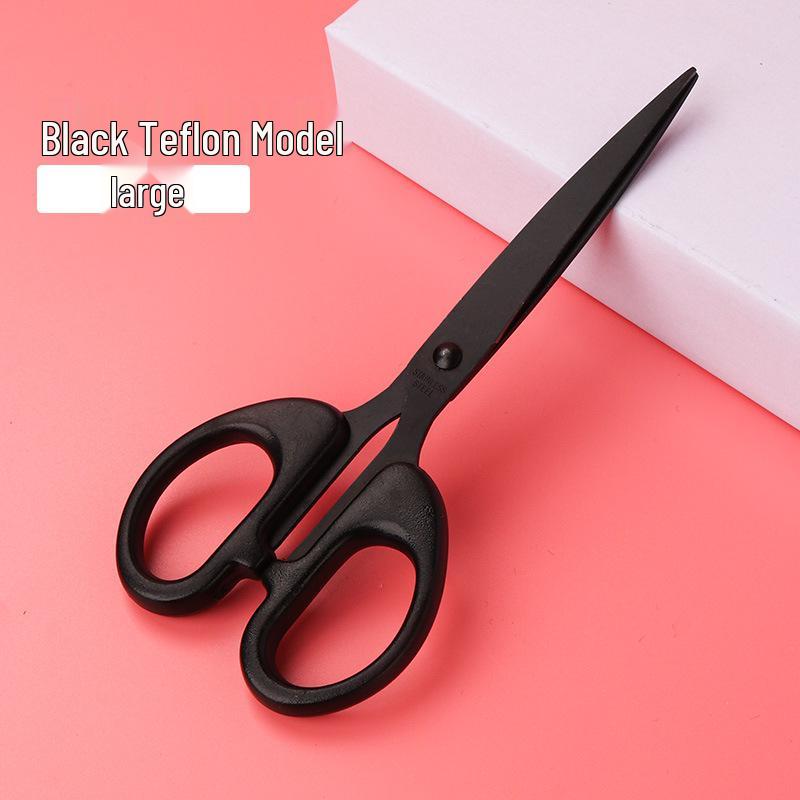 Stainless Steel Teflon-Coated Anti-Rust Multi-Purpose Scissors for Office, Fabric, Paper, and Crafts - Transparent Handle with Black Finish