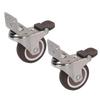 2Pcs L Bracket Caster with Brake Durable TPE Rubber Metal 360 Degrees Rotating Flexible Low Noise Swivel Plate Caster
