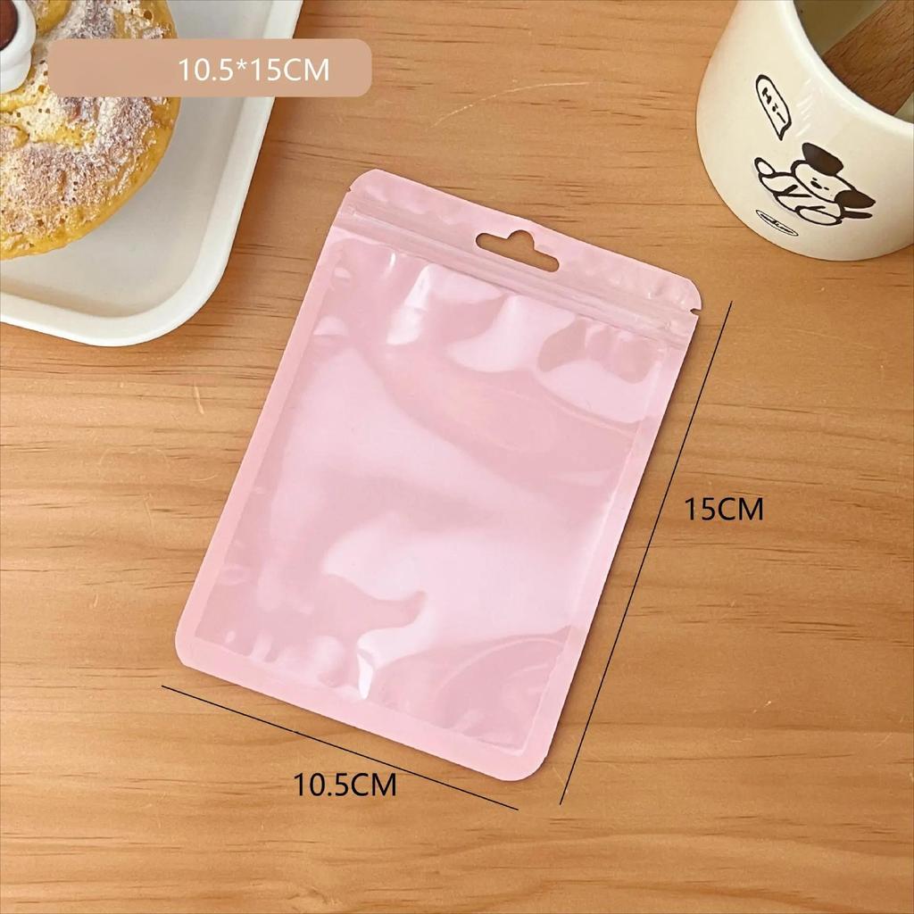 10Pcs/pack Candy Color Thickened Self-sealing Bag Transparent Ziplock Bag Gift Packaging Sealed Bag
