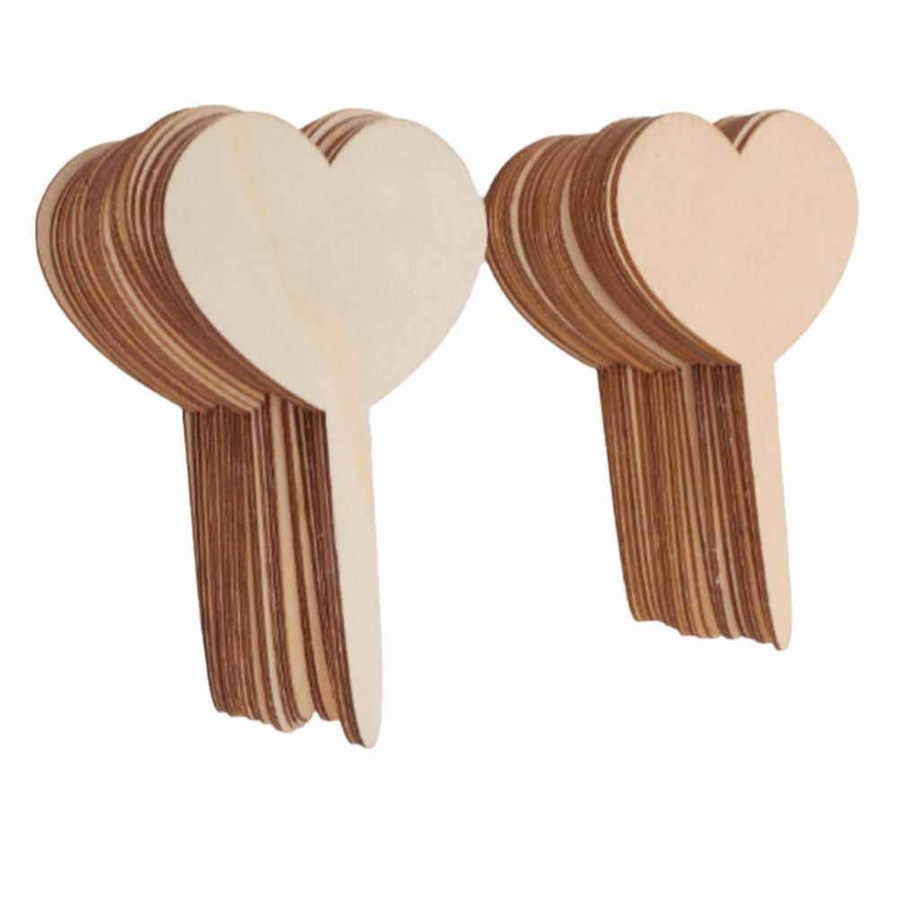 100PCS Heart Wooden Plant Labels 2.5 Mm Thick Plant Marker Stakes  Nursery Organization