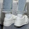 Thick-soled heightening little white shoes women's autumn 2025 new muffin student board shoes ins trendy versatile sports and leisure shoes