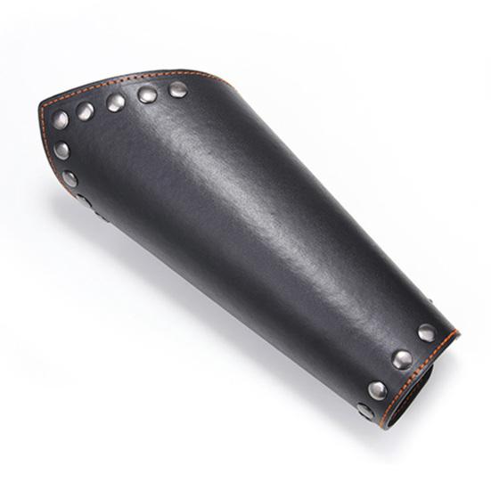 

Men Halloween Arm Cuff Adjustable Rivet Decoration Personality Faux Leather Vintage Style Cosplay Medieval Cross Strings Retro Men Oversleeve for чорний