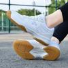 Professional Badminton Shoes Men Women Non-Slip Rubber Sole Breathable Mesh Upper Carbon Plate Support Rotating Hook