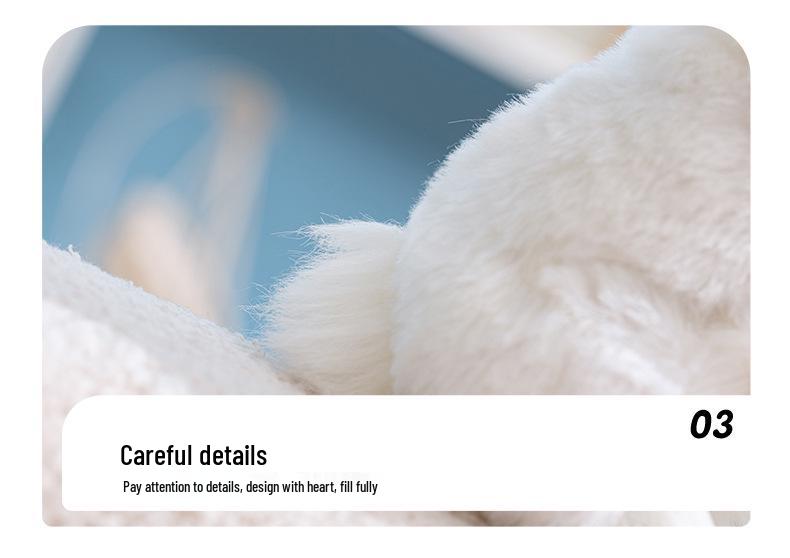 White Easter Bunny Plush Toy - Cute Stationery Simulation Doll Ornament