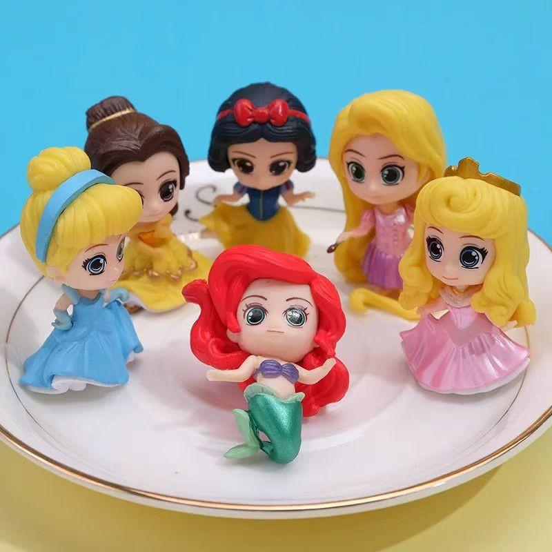 Magical 7 Styles Of Q Version Princess Action Figures With Snow White Mermaid Mulan Collectibles Cinderella