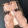 Sheer Mesh Arm Sleeve Tulle Lace Long Fingerless Gloves UV Protection Ice Silk Bowknot Sunscreen Sleeves for Party Outdoor Activities