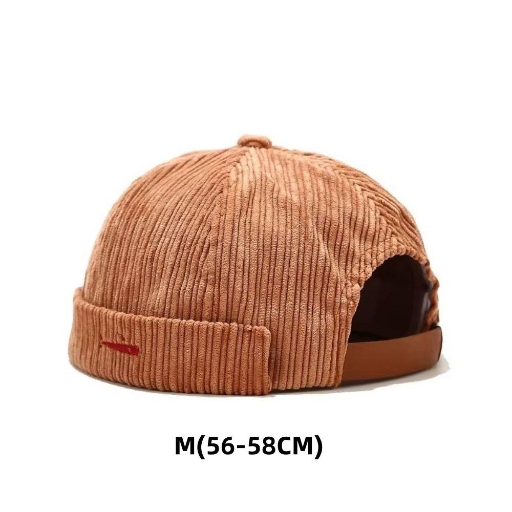 New Retro Docker Cap Corduroy Solid Color Beanie Melon Cap Adjustable Hip Hop Landlord Hat Unisex
