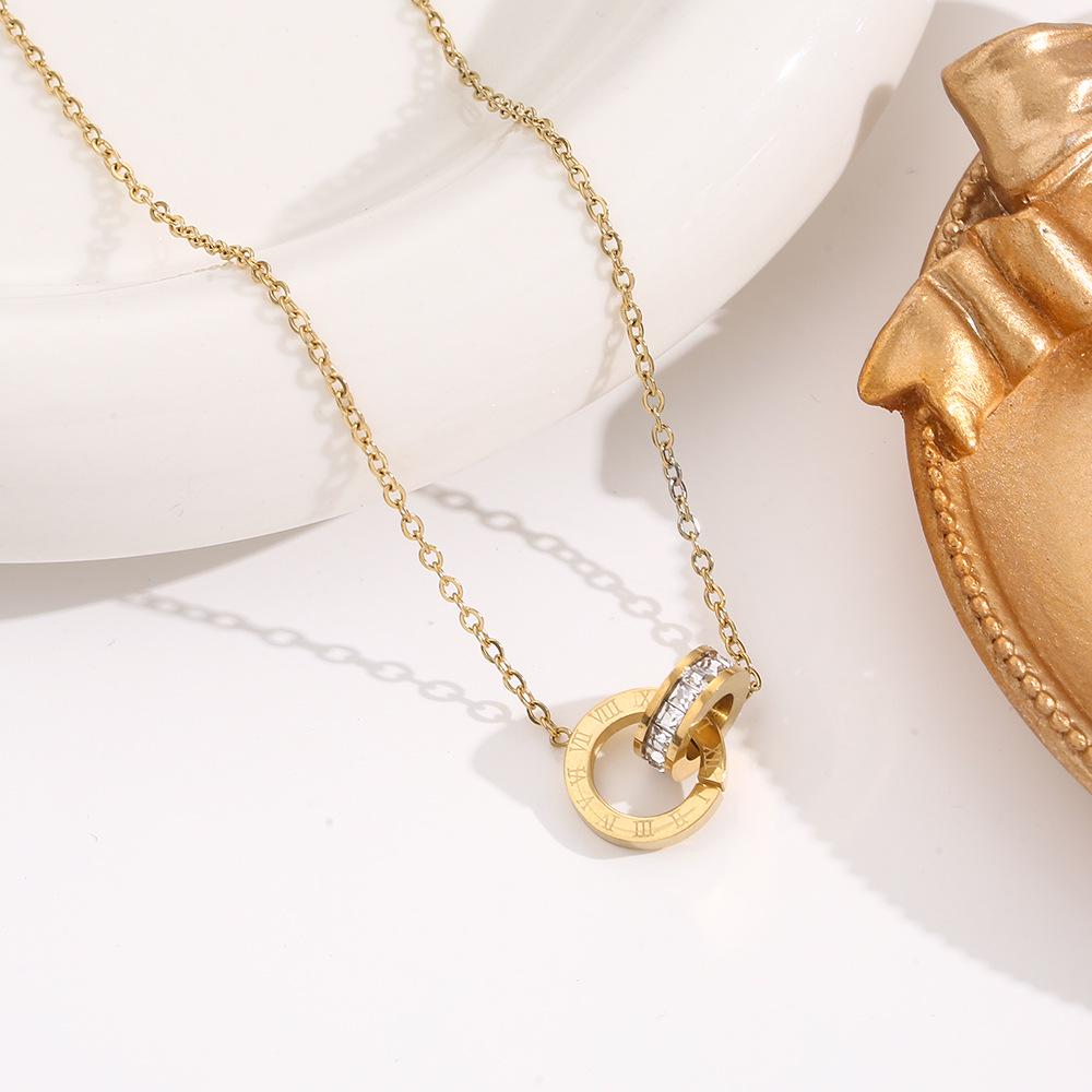 Elegant 18K Plated Titanium Steel Cross Necklace for Women - Light Luxury Clavicle Chain That Resists Fading