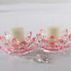 Cute Lotus Candle Holder Crystal Glass Tealight Candlestick Home Ornament Clear Figurines Everlasting Lamp Base Party Decor