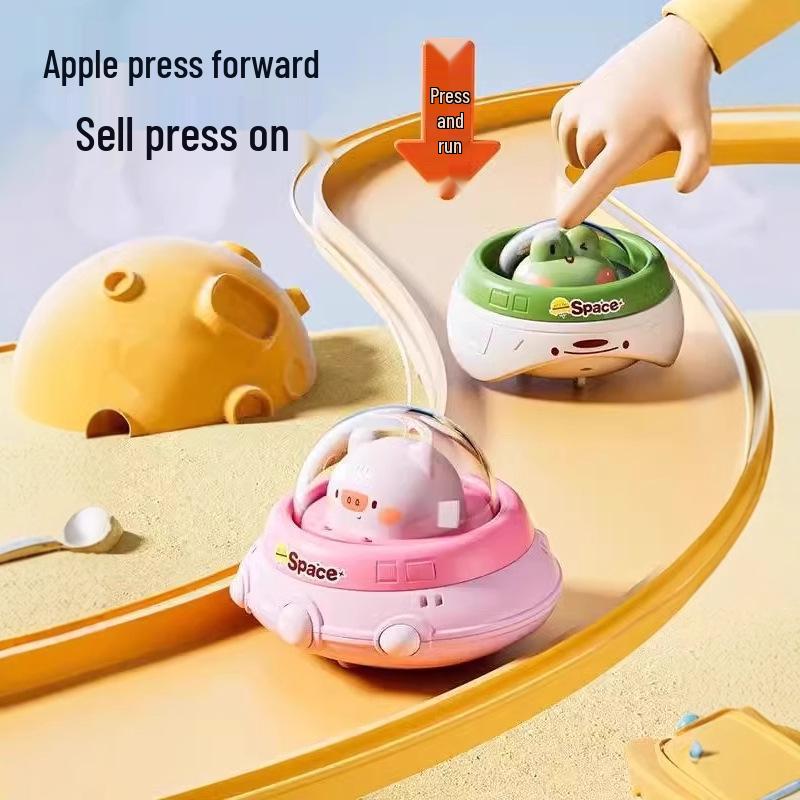 Press and Slide Saucer Car: Educational Crawling Toy for Infants and Toddlers (Ages 1-3) - Perfect Birthday Gift