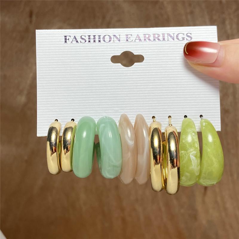 Modyle Vintage Pearl Butterfly Leopard Acrylic Earring Set For Women Girls Heart Earrings Elegant Wedding Party Jewellery