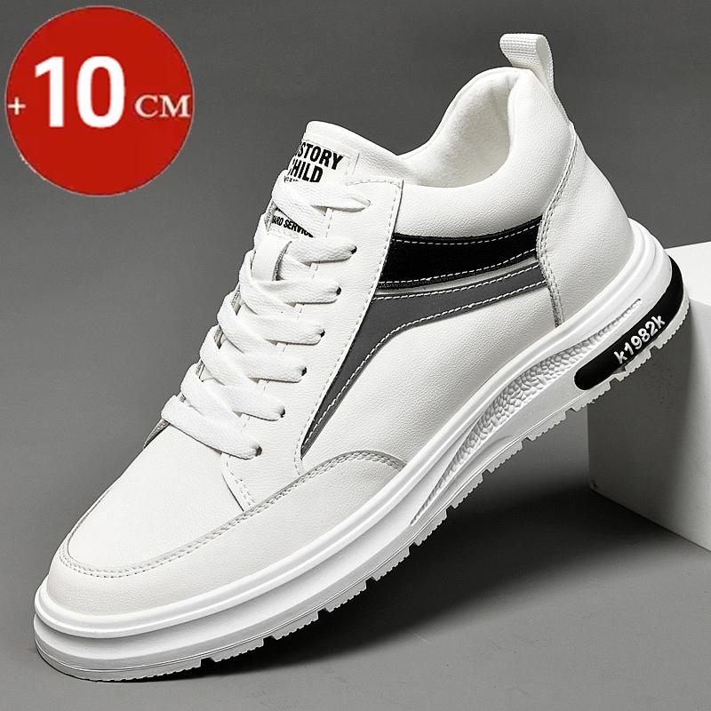 Elevator Shoes Men Heightening Shoes Genuine Leather Height Increase 6-8-10cm Lifting Man Height Increasing Mens Casual Sneakers